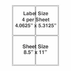 8.5"x11" Sheeted GHS 5609 Laser 4MIL VINYL Drum Label 4UP