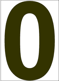 4" Number 0 "zero"