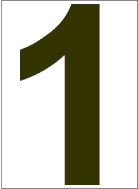 6" Number 1 "one"