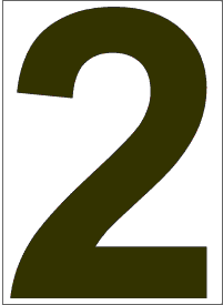 6" Number 2 "two"