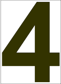6" Number 4 "four"