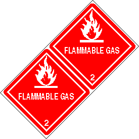 Flammable Gas Class 2 DOT 4"x4" Label