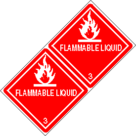 Flammable Class 3 DOT 4"x4" Label