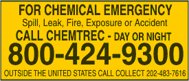 Chemtrec Chemical Emergency Label