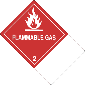 Custom 4" x 6" Flammable Gas Class 2 with Description Strip