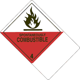 Custom 4" x 6" Spontaneously Combustible Class 4 with Description Strip