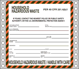 Household Hazardous Waste Label