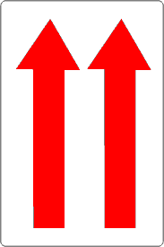 Orientation Red Up Arrows Label