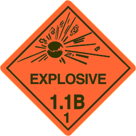 1.1B Explosive DOT Label