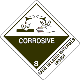 4" x 5" Corrosive Class 8 with Description Strip