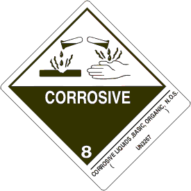 4" x 5" Corrosive Class 8 with Description Strip