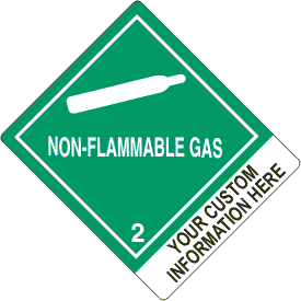 Custom 4" x 5" Non Flammable Gas Class 2 with Description Strip