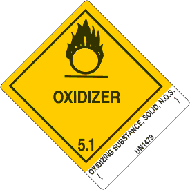 4" x 5" Oxidizer 5.1 Class 5 with Description Strip