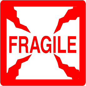 Red Fragile Label