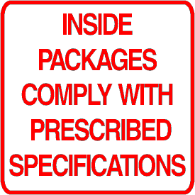 Inside Packages Comply with Prescribed Specifications Label
