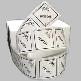 1" Square Poison Miniature Hazardous Material Label