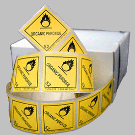 1" Square Organic Peroxide 5.2 Miniature Hazardous Material Label