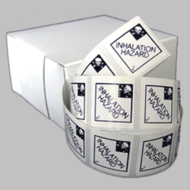 1" Square Inhalation Hazard Miniature Hazardous Material Label