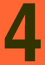 4 Inch Black #4 on Orange Vinyl