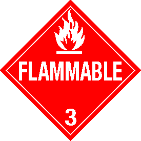 Vinyl Flammable Class 3 Placard