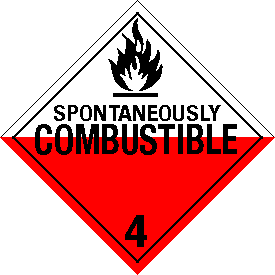 Vinyl Spontaneously Combustible Class 4 Placard