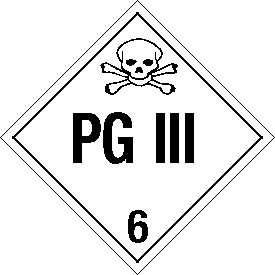 Vinyl Packing Group 3 Class 6 Placard