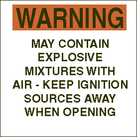 Vinyl Warning Explosive Mixtures Placard