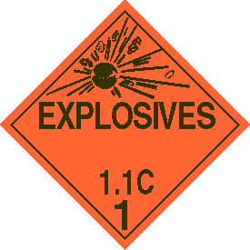 Vinyl 1.1A Explosive Placard