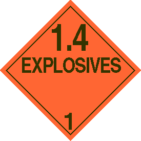 Vinyl 1.4 Explosive Placard
