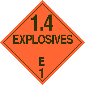 Vinyl 1.4E Explosive Placard