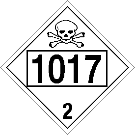 Vinyl 1017 Toxic Gas Class 2 Placard