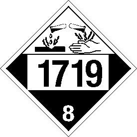 Vinyl 1719 Corrosive Class 8 Placard