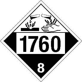 Vinyl 1760 Corrosive Class 8 Placard