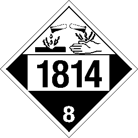 Vinyl 1814 Corrosive Class 8 Placard