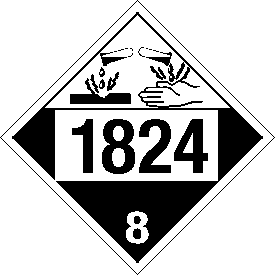Vinyl 1824 Corrosive Class 8 Placard