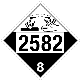 Vinyl 2582 Corrosive Class 8 Placard