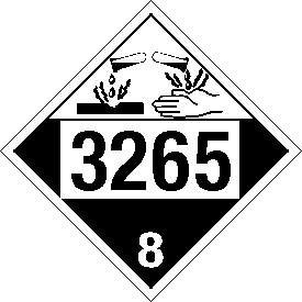 Vinyl 3265 Corrosive Class 8 Placard
