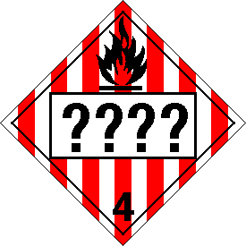 Vinyl Custom UN or NA Numbered Flammable Solid Class 4 Placard