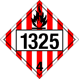 Vinyl 1325 Flammable Solid Class 4 Placard
