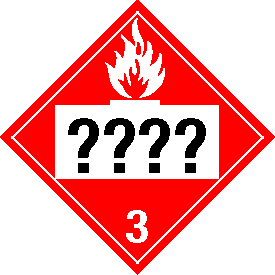 Vinyl Custom UN or NA Numbered Flammable Class 3 Placard