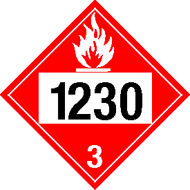 Vinyl 1230 Flammable Class 3 Placard