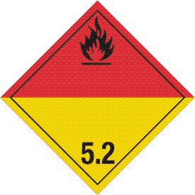 Vinyl International "Wordless" Organic Peroxide 5.2 Class 5 Placard