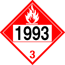 Vinyl 1993 Combustible Class 3 Placard