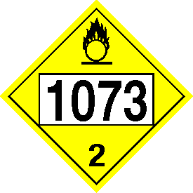 Vinyl 1073 Oxygen Class 2 Placard