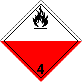 Vinyl International "Wordless" Spontaneously Combustible Class 4 Placard