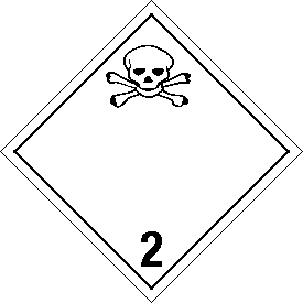 Vinyl International "Wordless" Toxic Gas Class 2 Placard