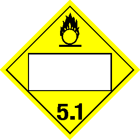 Vinyl Blank Oxidizer 5.1 Class 5 Placard
