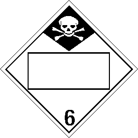 Vinyl Blank Inhalation Hazard Class 6 Placard