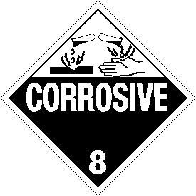 Rigid Polystyrene Corrosive Class 8 Placard