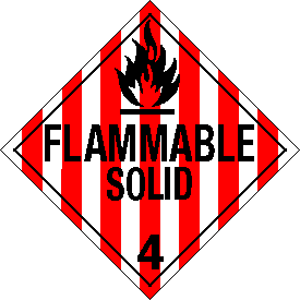 Rigid Polystyrene Flammable Solid Class 4 Placard
